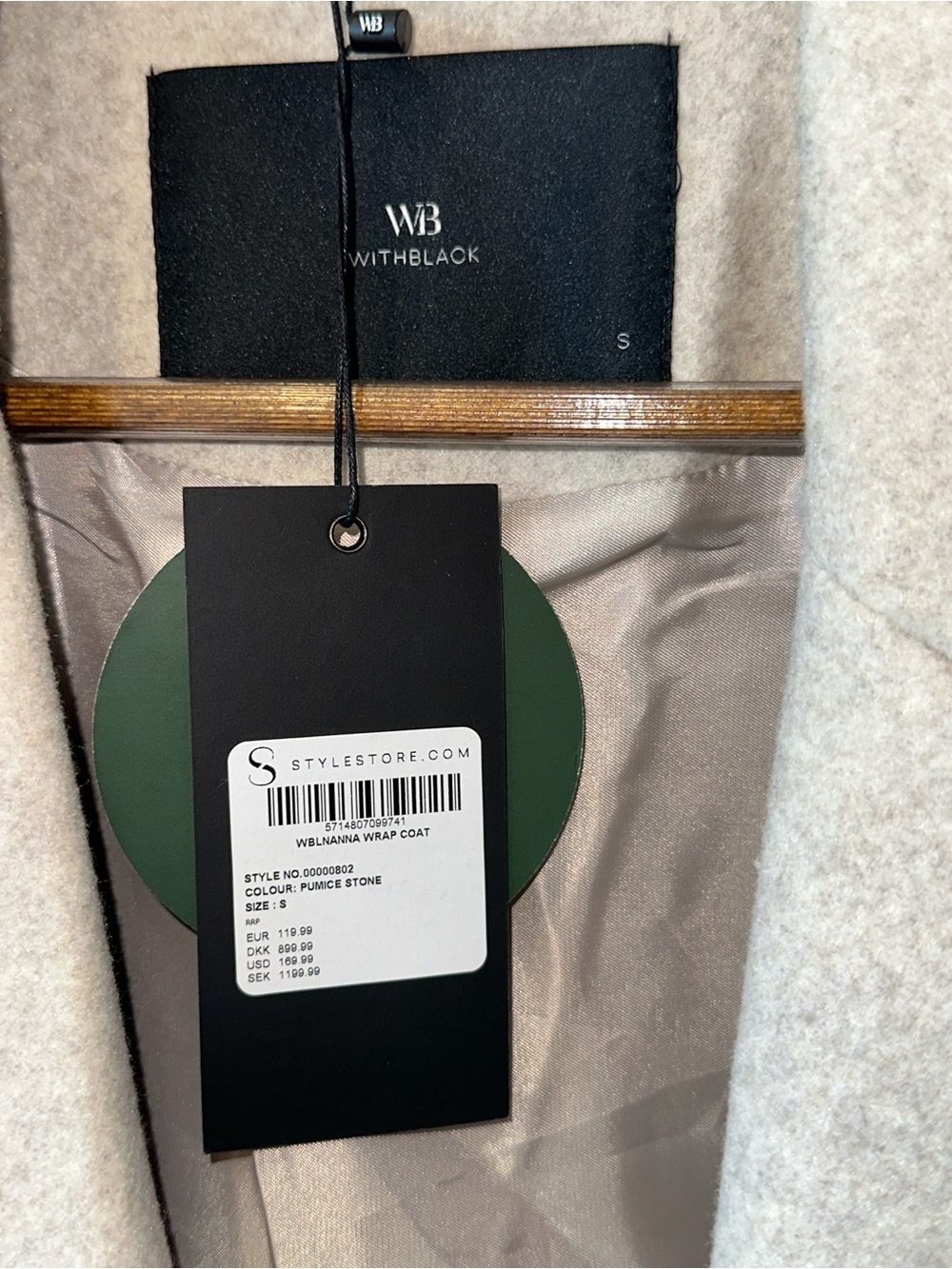 With Black Long Belted Robe Coat - Light Gray - Picture 11 of 16